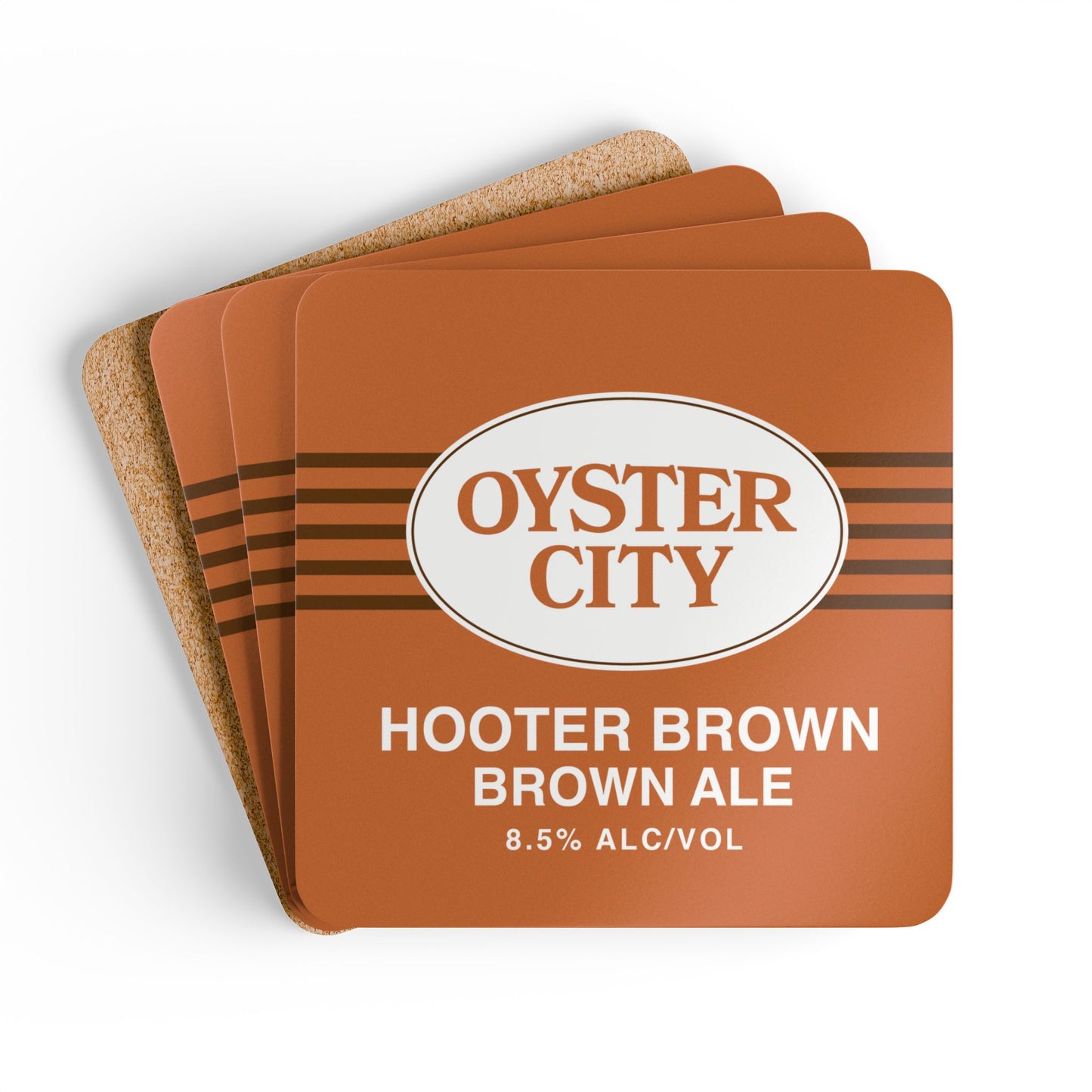 Hooter Brown Corkwood Coaster Set